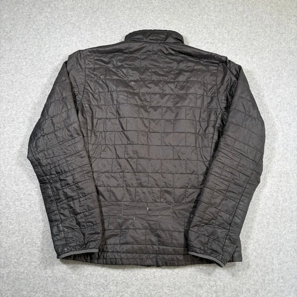 Patagonia Nano Puff Jacket Mens Medium Grey Quilted Full Zip Puffer Coat Worn